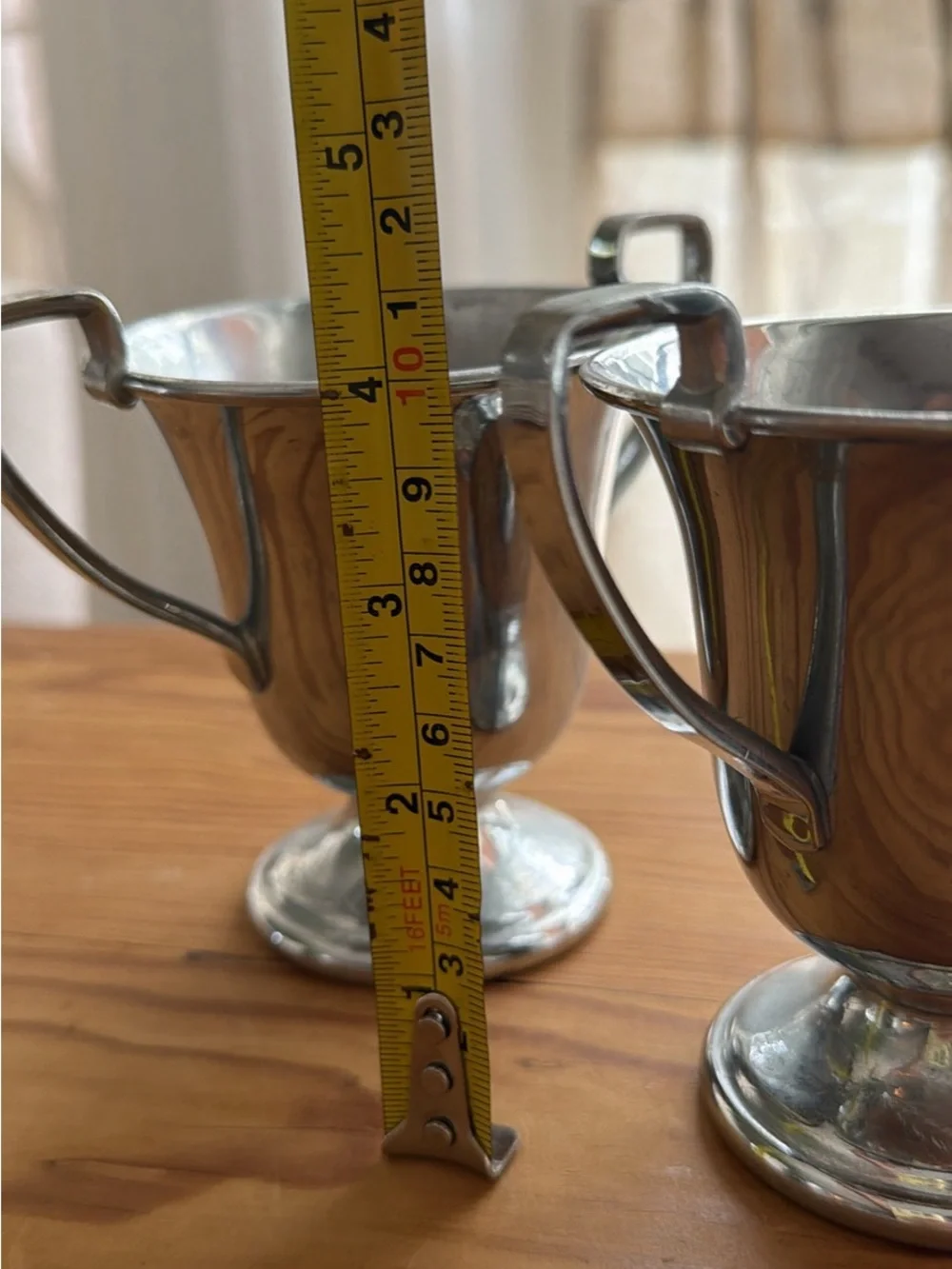 x2 Vintage Farberware New York 1960's Stainless Steel Creamer/Sugar Bowl Goblets